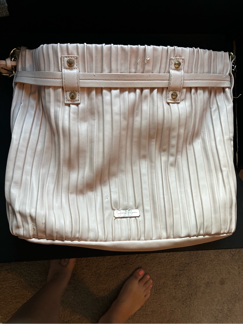 Jessica Simpson light pink Pleated Shoulder Bag